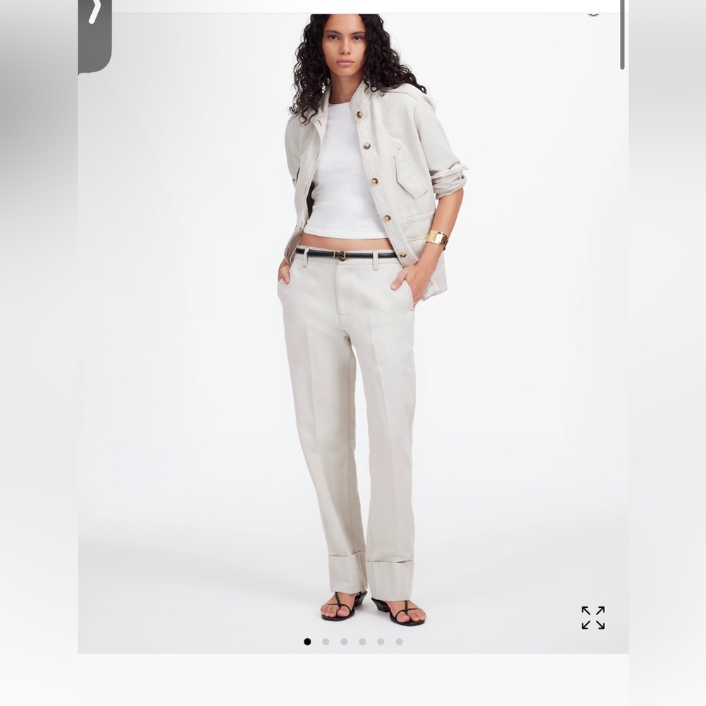 Madewell The Tall Dean Easy Straight Pant in Cotton-Linen Blend
